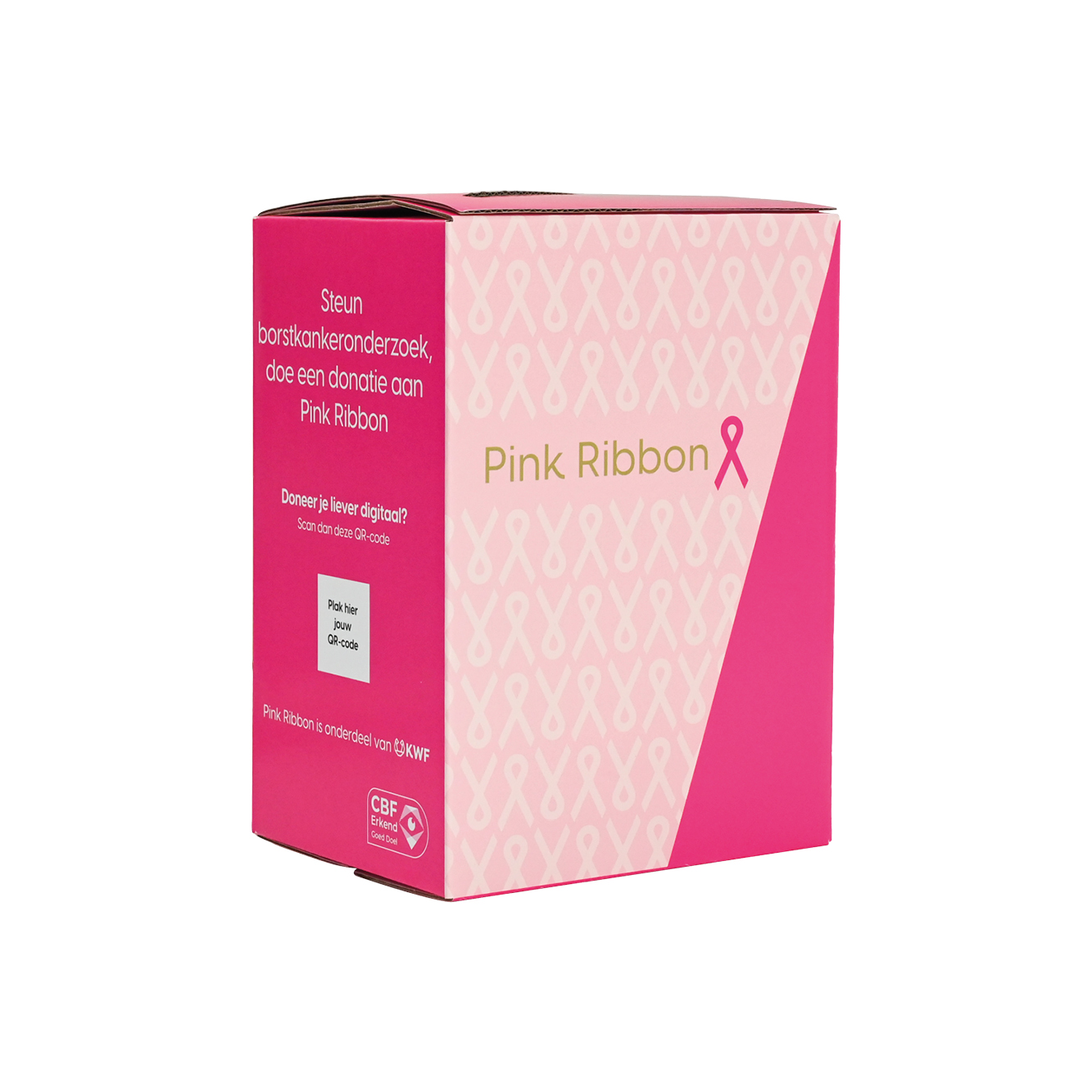 Bestel een Pink Ribbon donatiebox en vraag om cash donaties